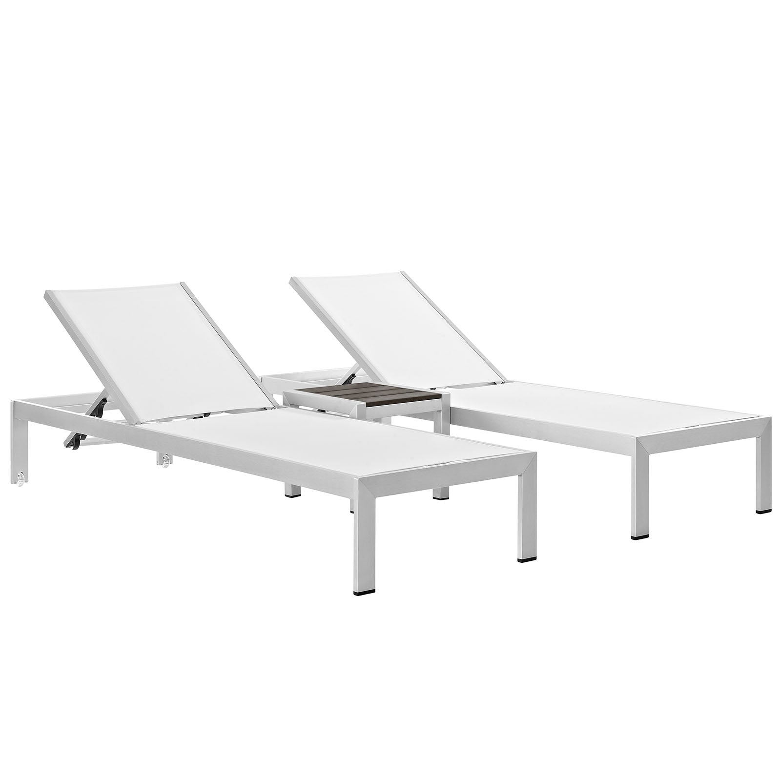 Modway Shore 3 Piece Outdoor Patio Aluminum Set - EEI-2471 - EEI-2471 | Outdoor Recliners & Lounge Chairs | Modishstore - 1