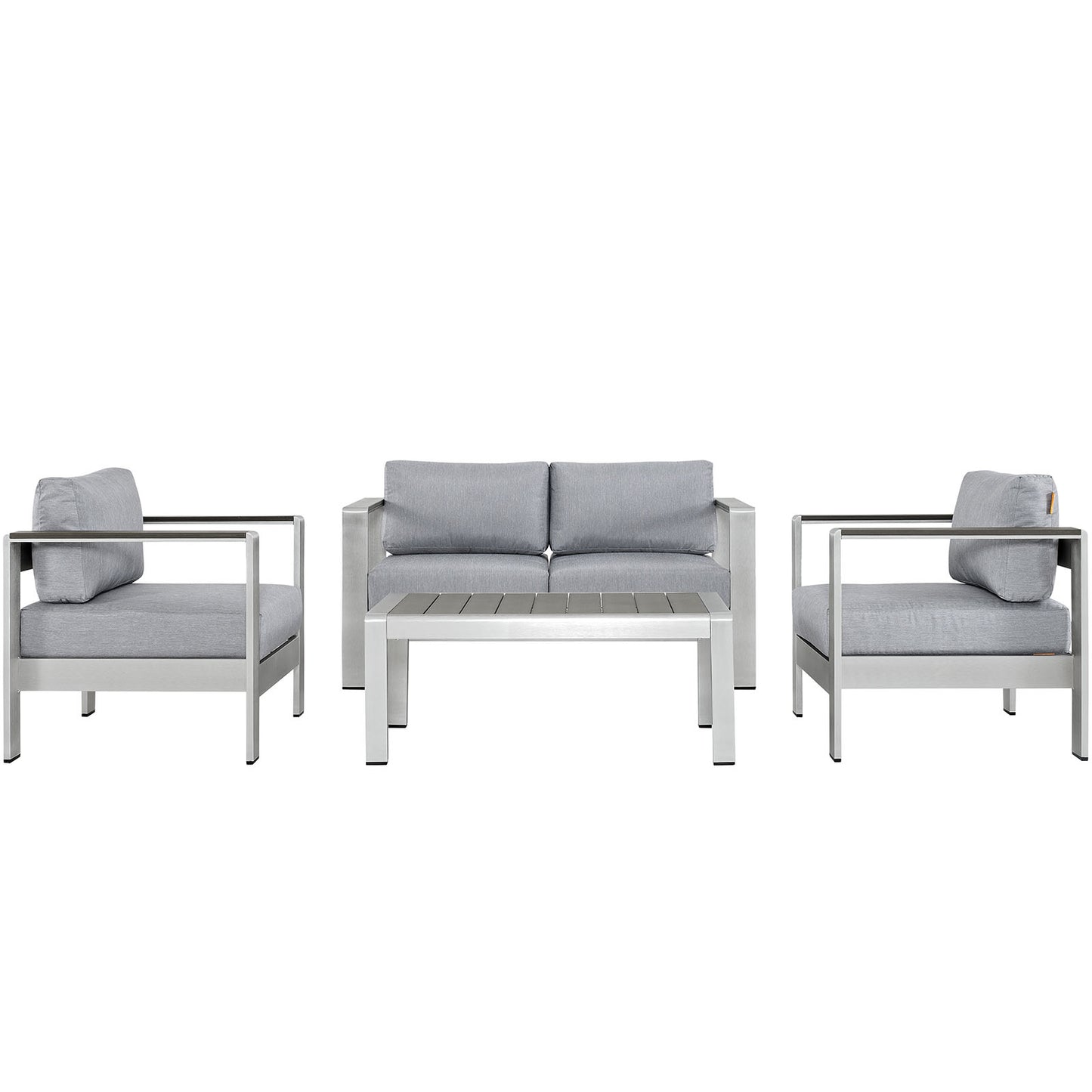 Modway EEI-2567 Shore 4 Piece Outdoor Patio Aluminum Sectional Sofa Set - EEI-2567 | Outdoor Sofas, Loveseats & Sectionals | Modishstore - 3