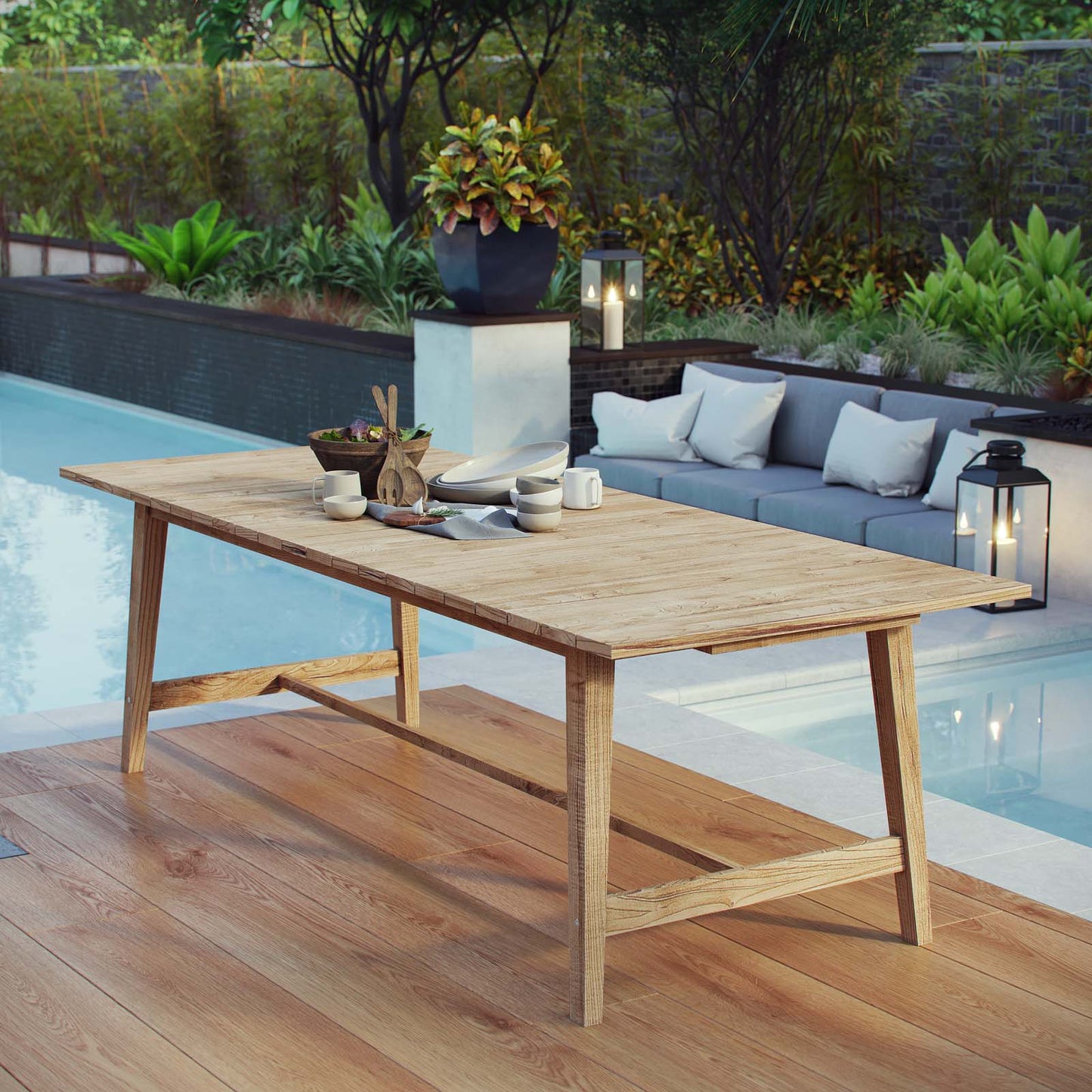 Dorset Outdoor Patio Teak Dining Table By Modway - EEI-2713 | Outdoor Tables | Modishstore - 1