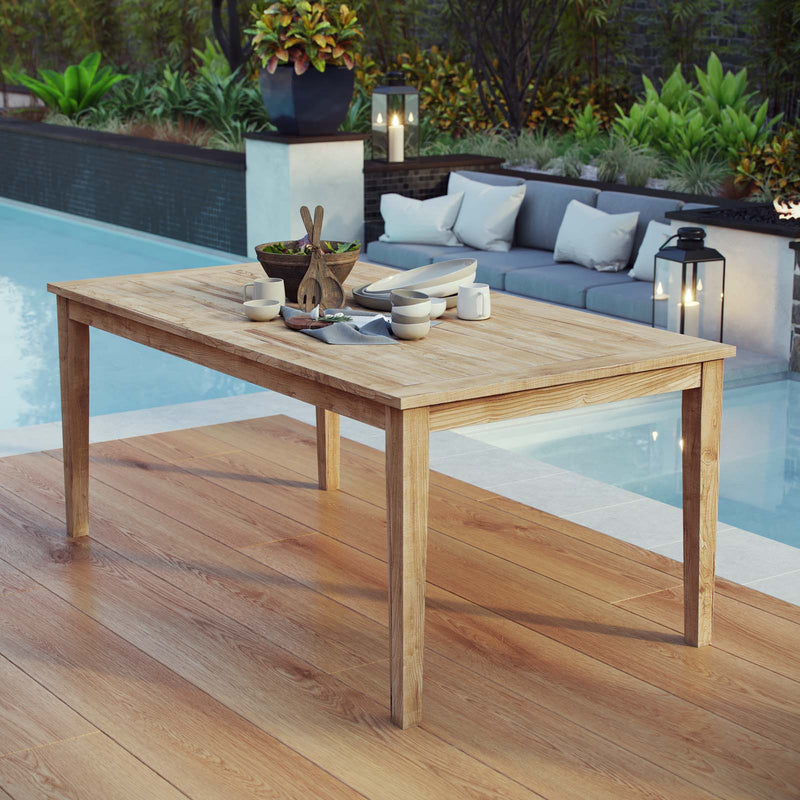 Modway Marina Outdoor Patio Teak Dining Table - EEI-2717 | Dining Tables | Modishstore - 1