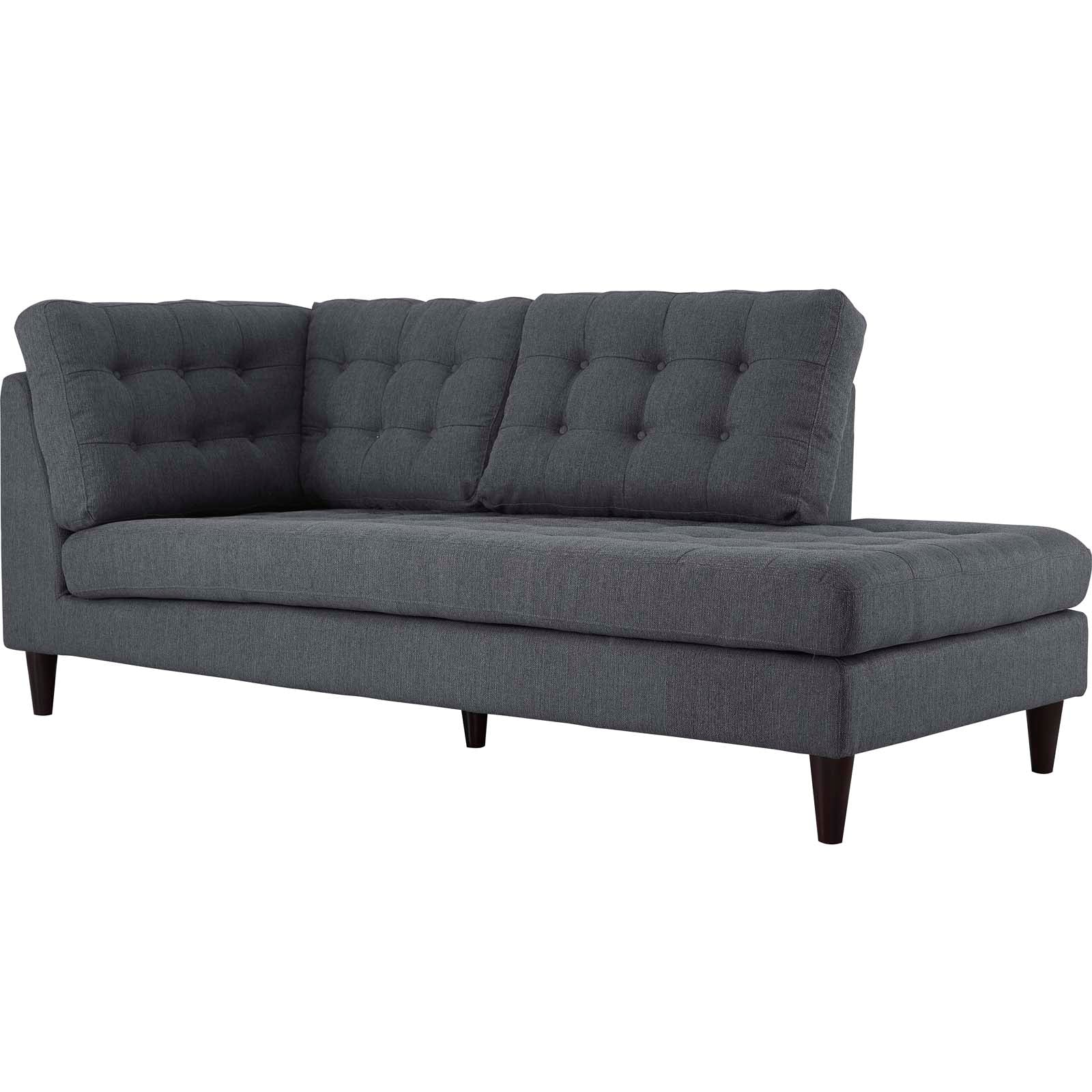 Modway Empress 2 Piece Upholstered Fabric Right Facing Bumper Sectiona ...