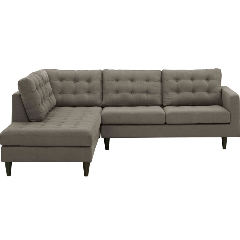 Empress 2 Piece Upholstered Fabric Left Facing Bumper Sectional By Modway - EEI-2798 | Sectional | Modishstore - 18