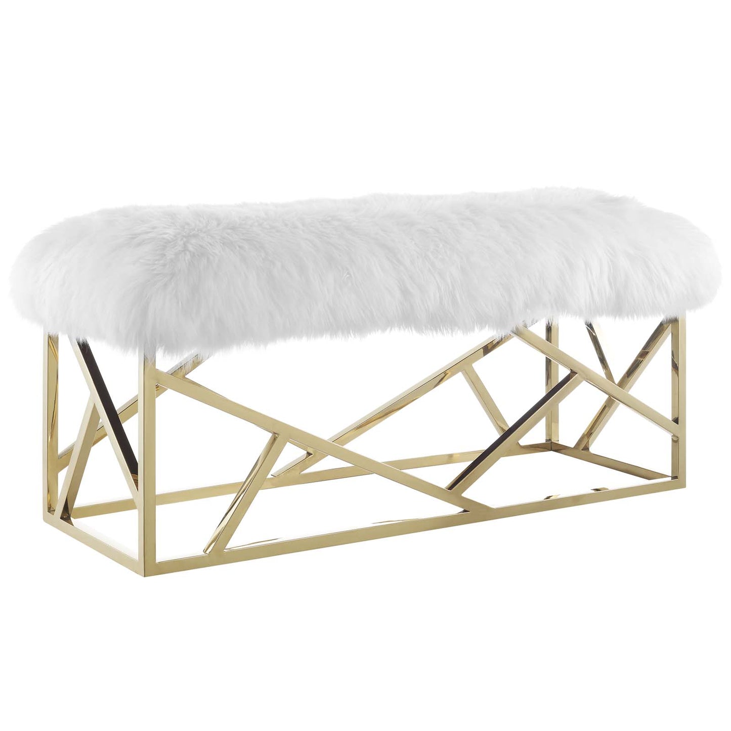 Intersperse Sheepskin Bench By Modway - EEI-2846 | Benches | Modishstore - 2