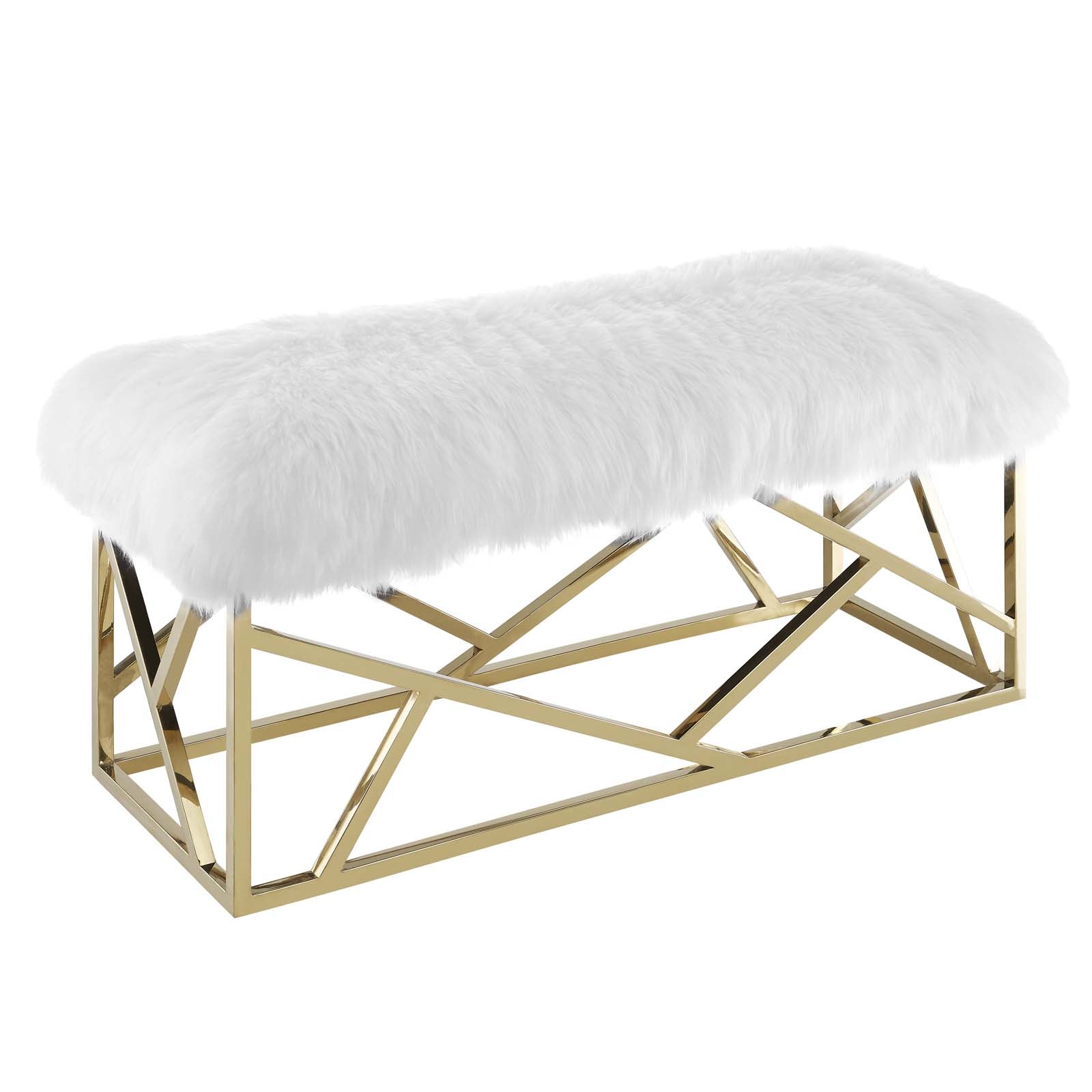 Intersperse Sheepskin Bench By Modway - EEI-2846 | Benches | Modishstore - 3