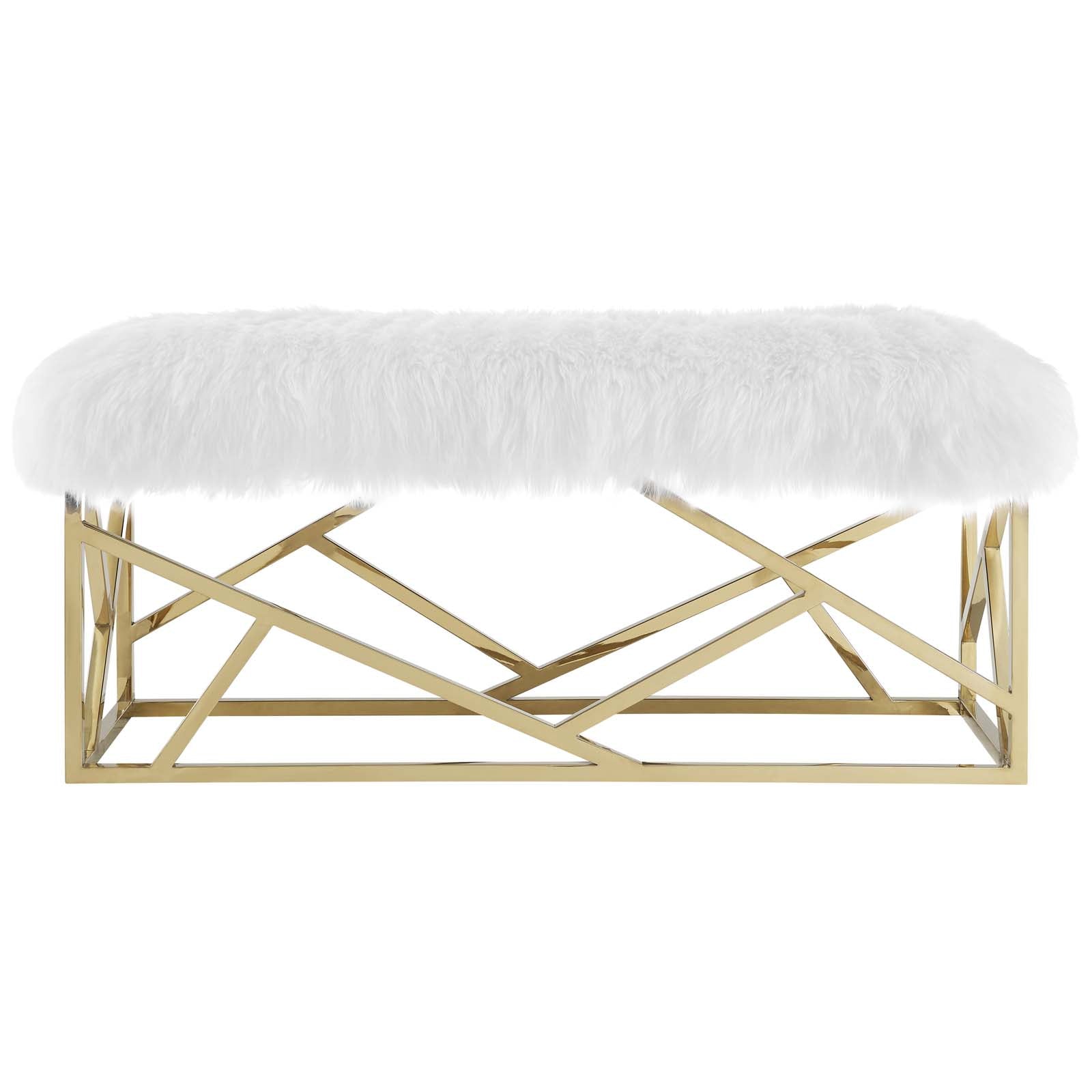 Intersperse Sheepskin Bench By Modway - EEI-2846 | Benches | Modishstore - 4