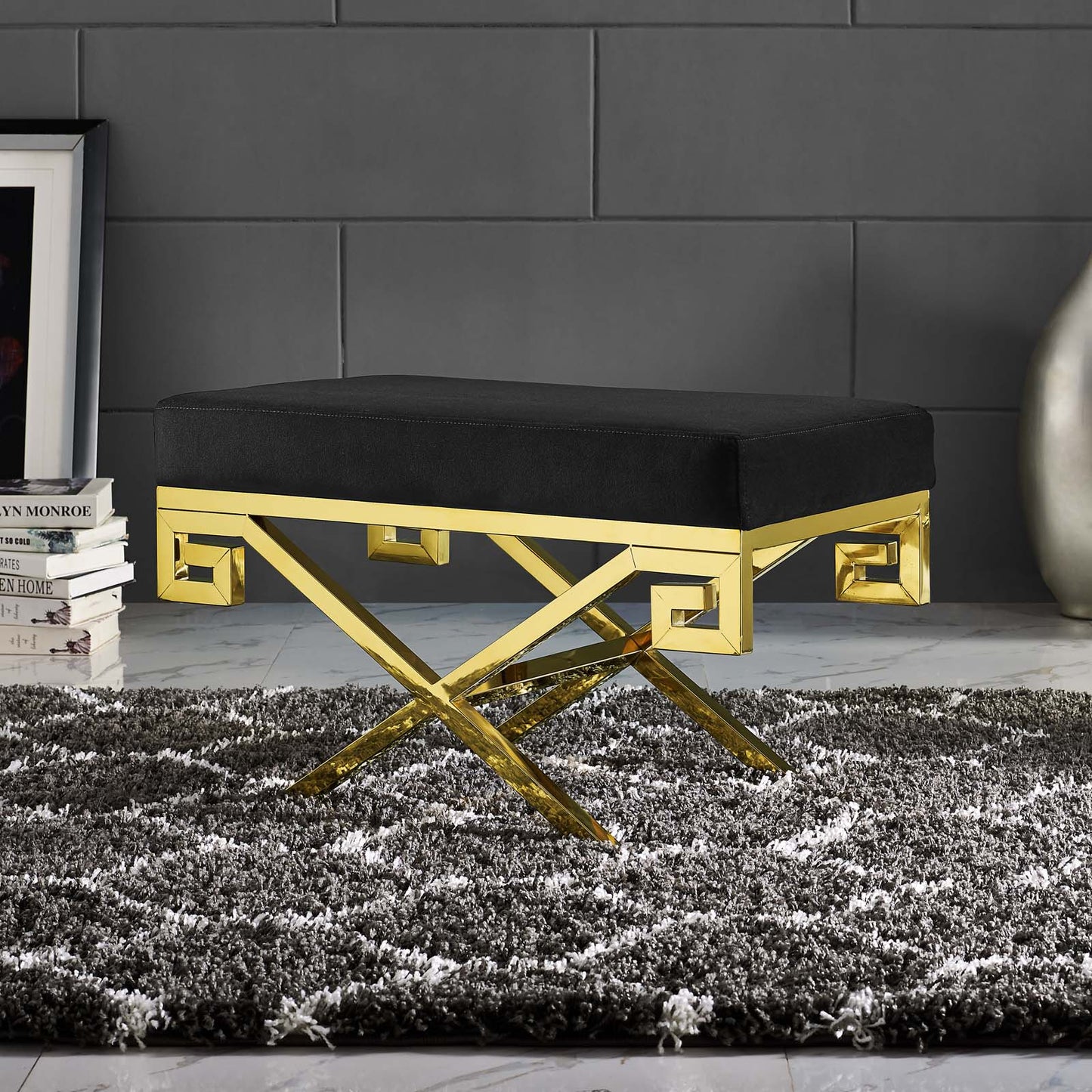 Rove Velvet Performance Velvet Bench By Modway - EEI-2879 | Benches | Modishstore - 5