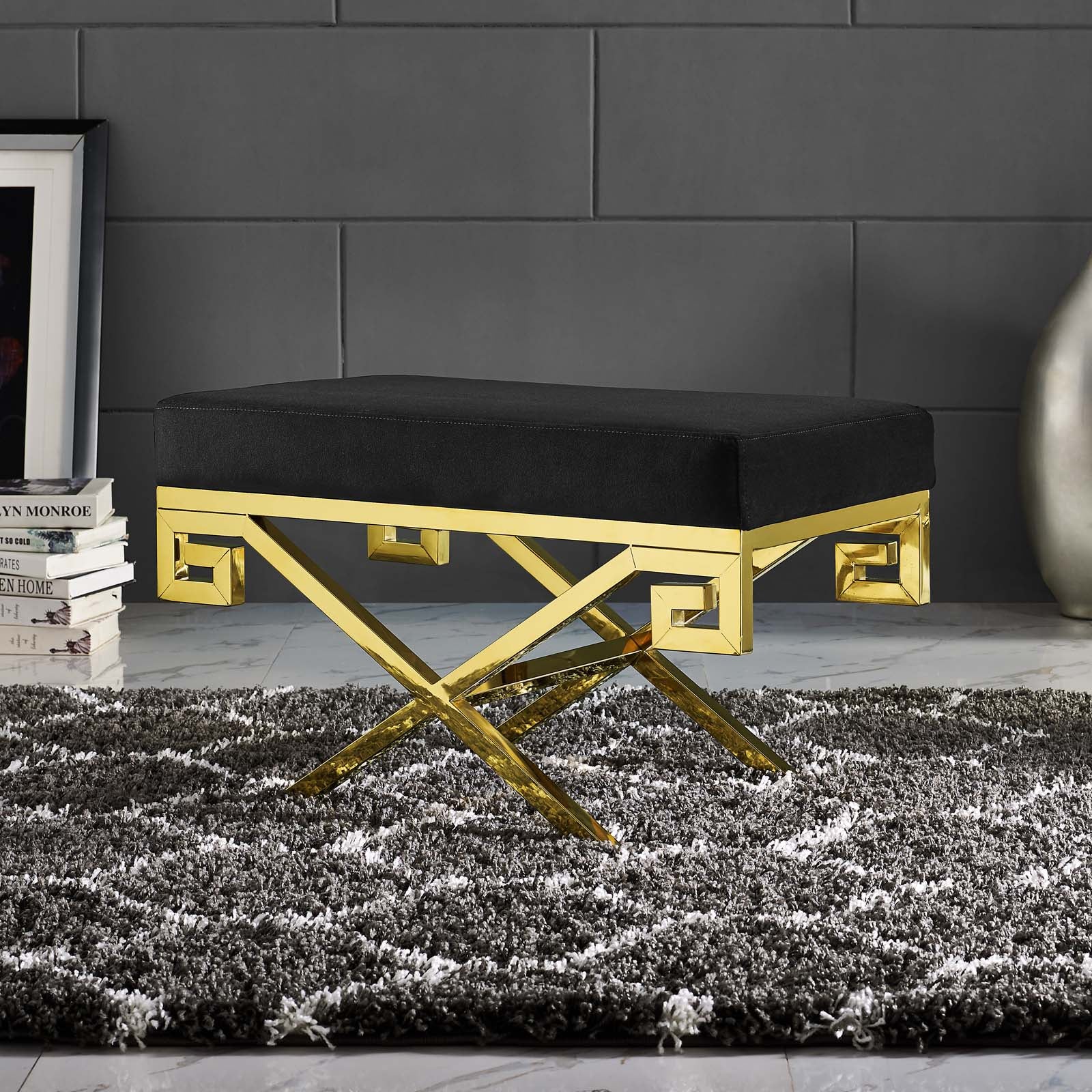 Rove Velvet Performance Velvet Bench By Modway - EEI-2879 | Benches | Modishstore - 5