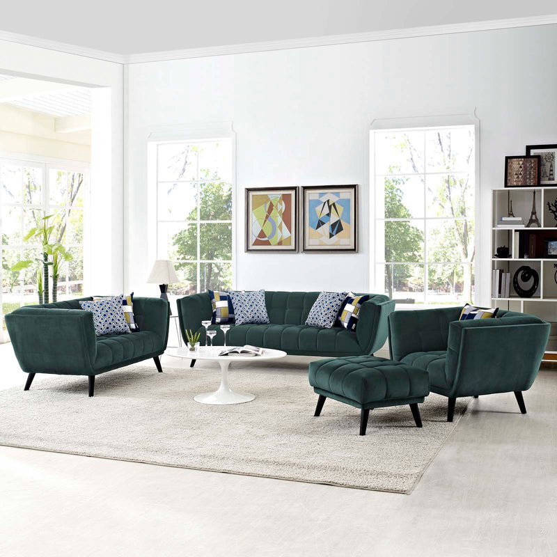 Modway Bestow 3 Piece Performance Velvet Sofa Loveseat and Armchair Set - EEI-2978 | Sofa Set | Modishstore - 8