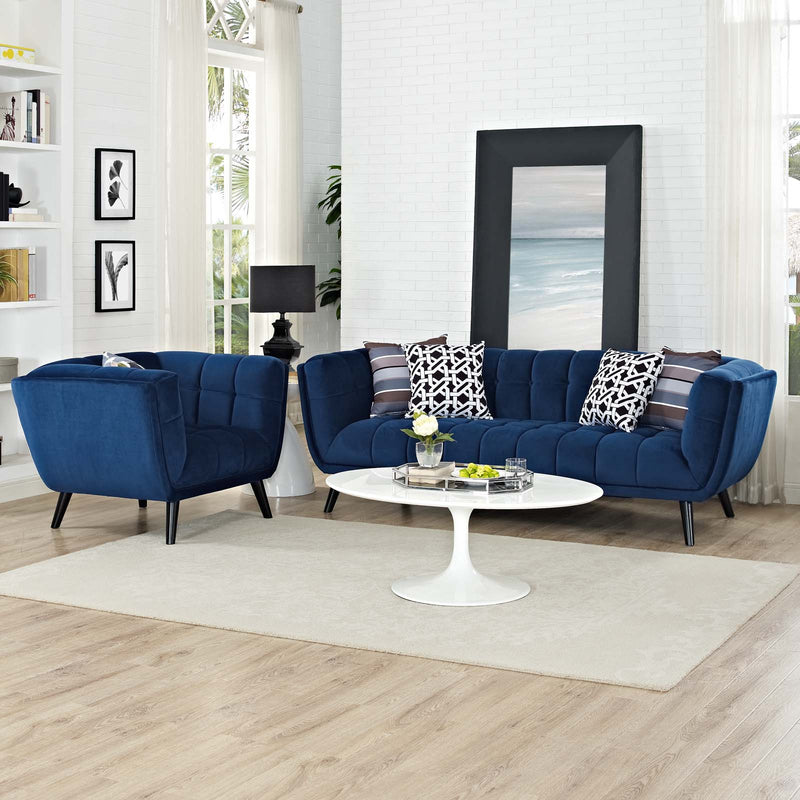 Modway Bestow 2 Piece Performance Velvet Sofa and Armchair Set - EEI-2980 | Sofa Set | Modishstore - 14