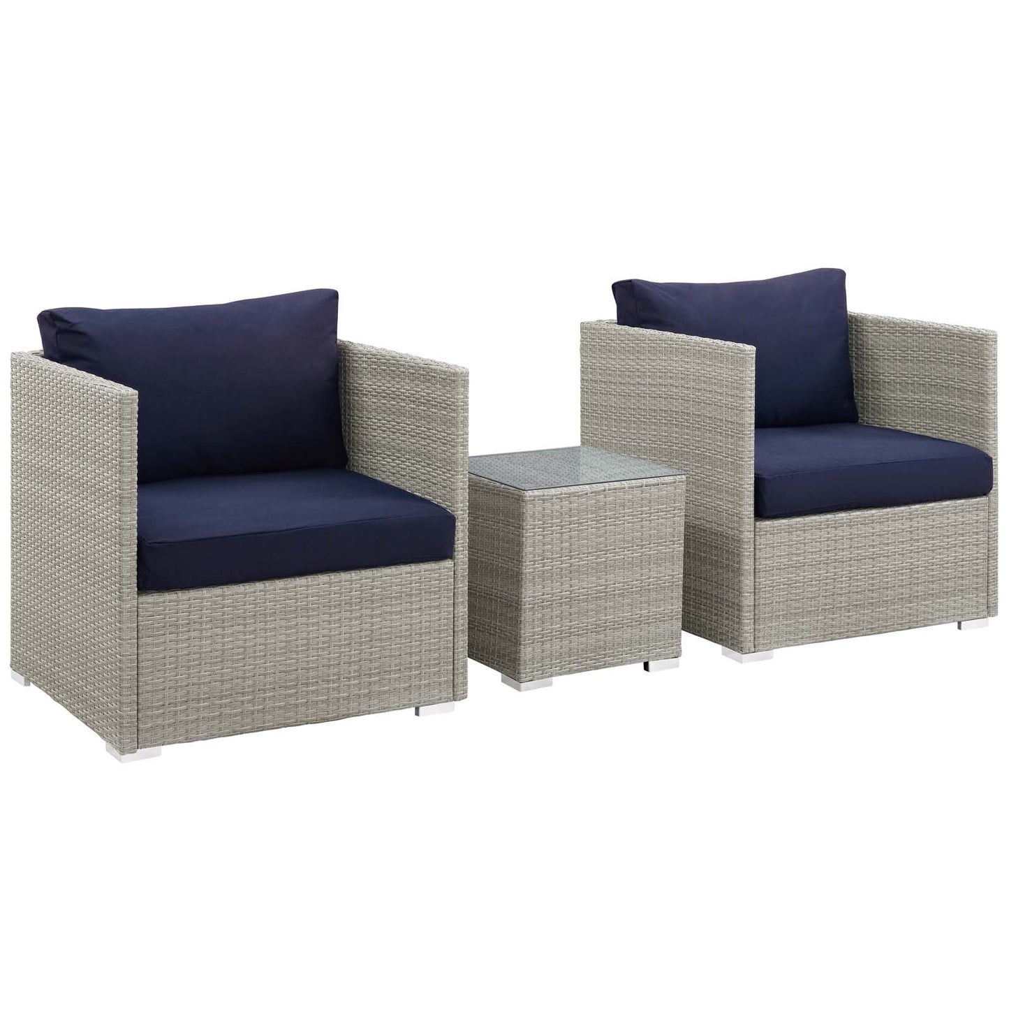 Repose 3 Piece Outdoor Patio Sunbrella® Sectional Set By Modway - EEI-3007 | Outdoor Sofas, Loveseats & Sectionals | Modishstore - 1