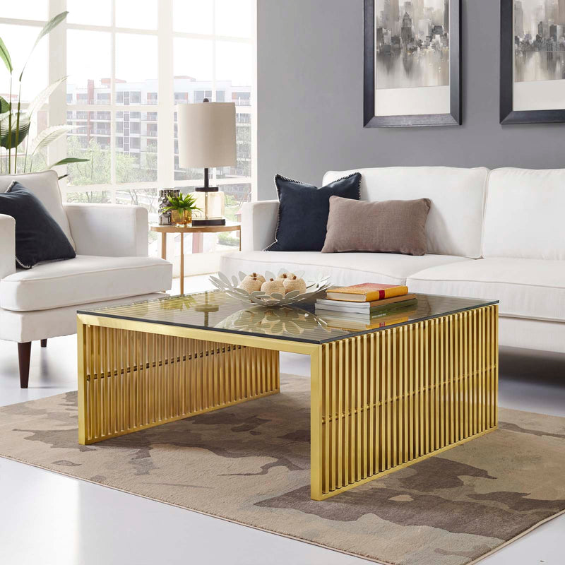 Modway Gridiron Stainless Steel Coffee Table - EEI-3037 | Coffee Tables | Modishstore - 1