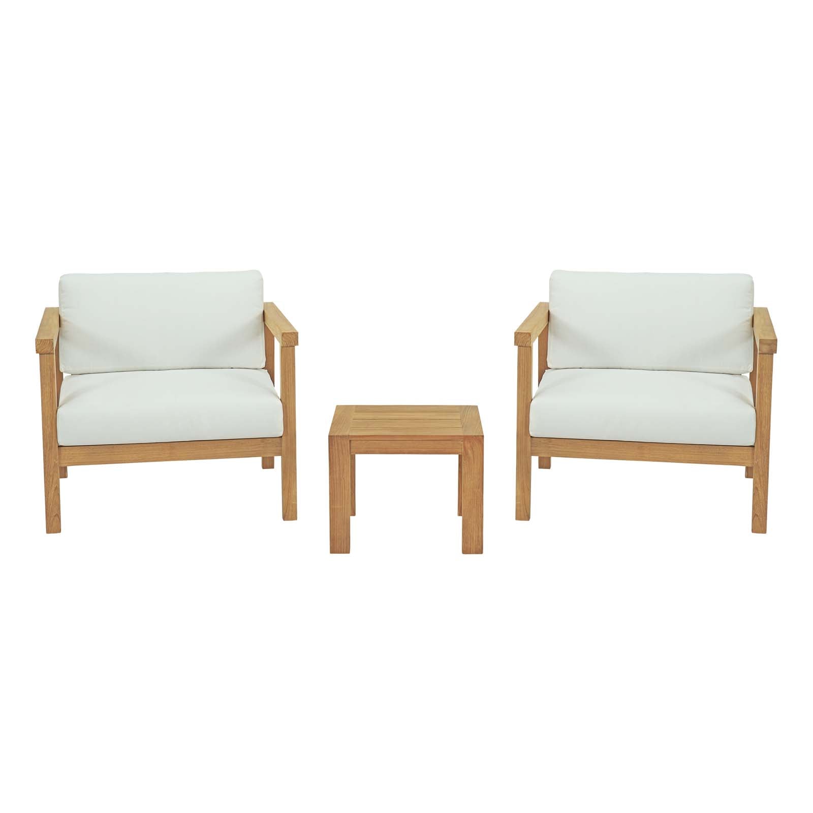 Modway Bayport 3 Piece Outdoor Patio Teak Set - EEI-3112 | Armchairs | Modishstore - 2