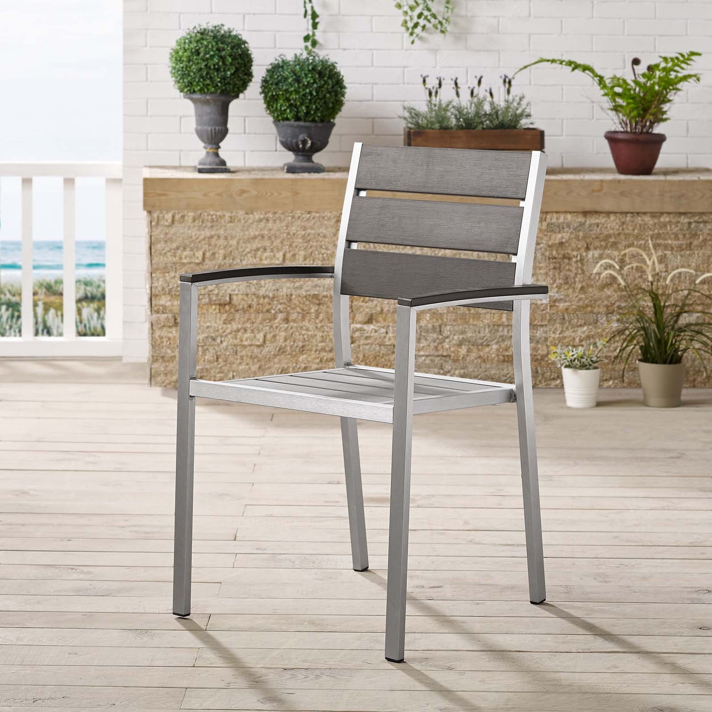 Modway Shore Outdoor Patio Aluminum Dining Armchair - EEI-3130 | Dining Chairs | Modishstore - 1