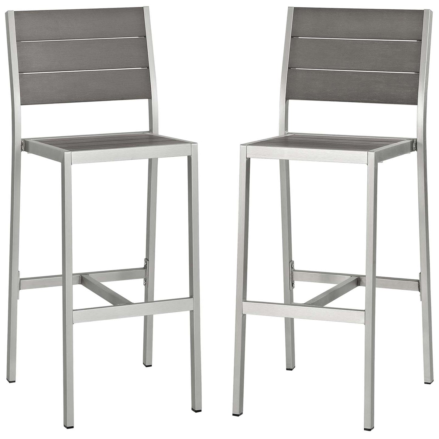 Modway Shore Armless Bar Stool Outdoor Patio Aluminum Set of 2 - EEI-3156 | Bar Stools | Modishstore - 2