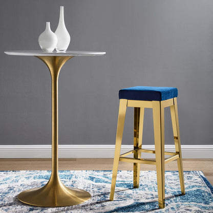 Modway Arrive Gold Stainless Steel Upholstered Velvet Bar Stool - EEI-3268 | Bar Stools | Modishstore - 5