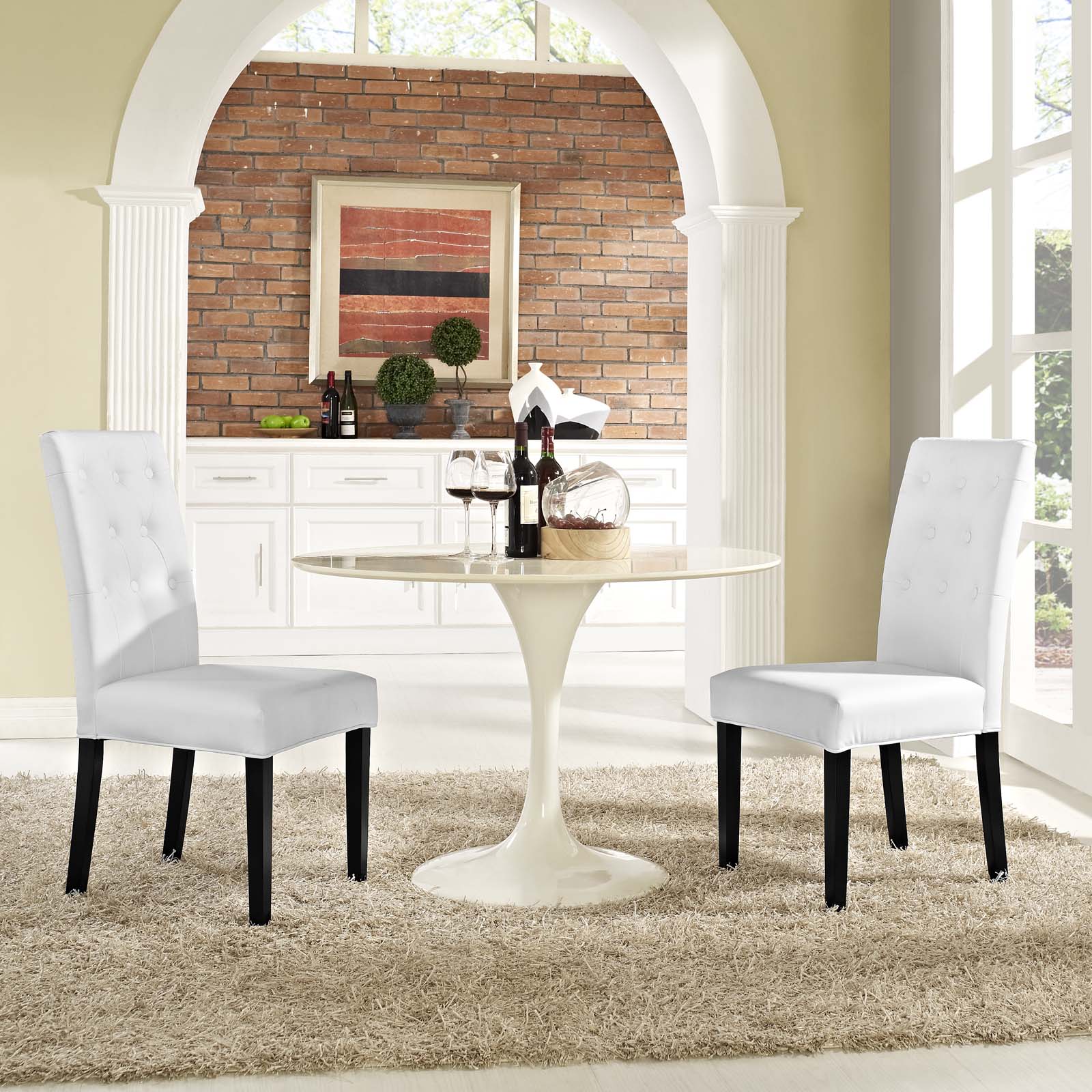 Modway Confer Dining Side Chair Vinyl Set of 2 - EEI-3323 | Dining Chairs | Modishstore - 10