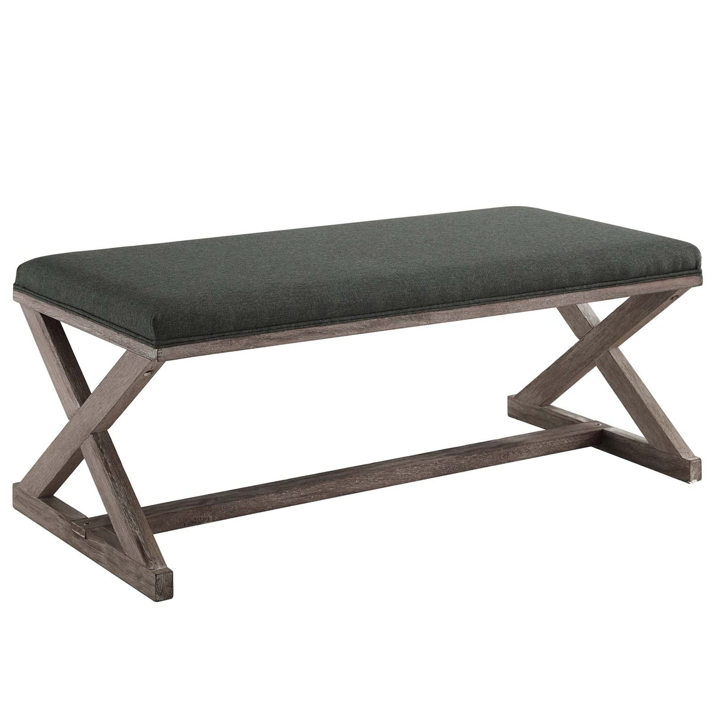 Province Vintage French X-Brace Upholstered Fabric Bench By Modway - EEI-3371 | Benches | Modishstore - 2