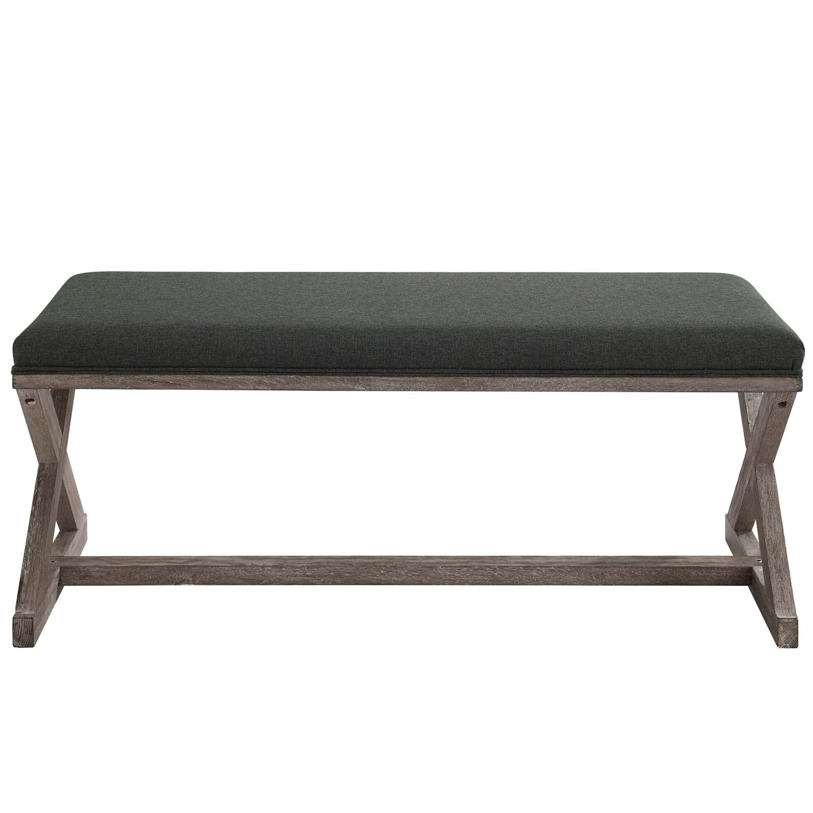 Province Vintage French X-Brace Upholstered Fabric Bench By Modway - EEI-3371 | Benches | Modishstore - 5