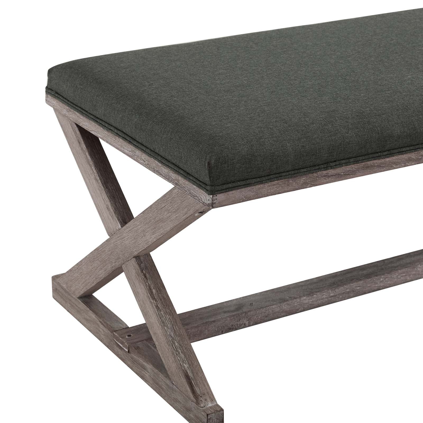 Province Vintage French X-Brace Upholstered Fabric Bench By Modway - EEI-3371 | Benches | Modishstore - 6