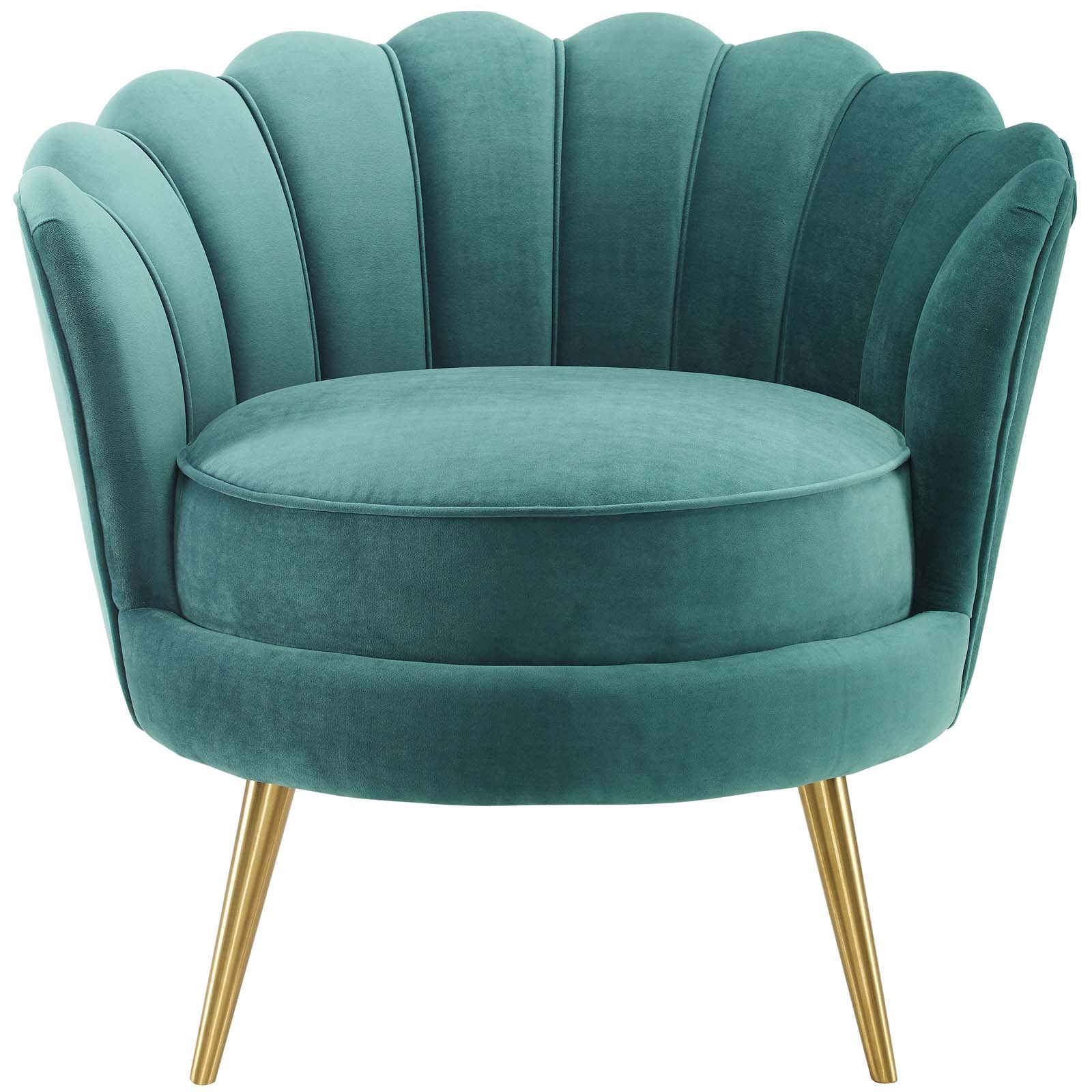 Modway Admire Scalloped Edge Performance Velvet Accent Armchair EEI Modish Store