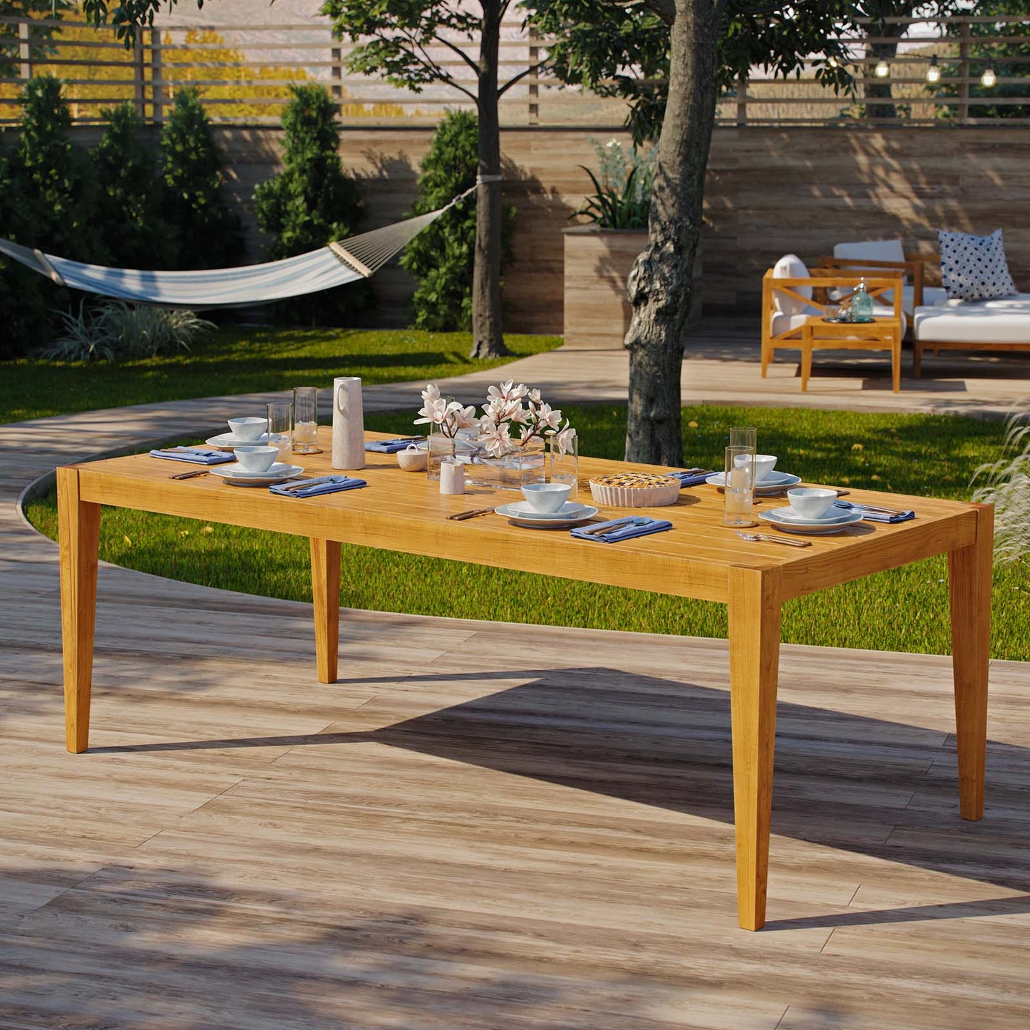 Modway Northlake 85" Outdoor Patio Premium Grade A Teak Wood Dining Table - EEI-3430 | Dining Tables | Modishstore - 4