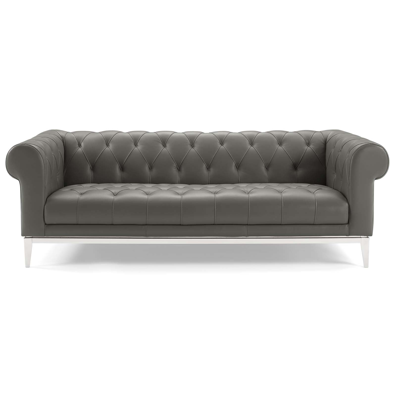 Modway Idyll Tufted Button Upholstered Leather Chesterfield Sofa - EEI ...