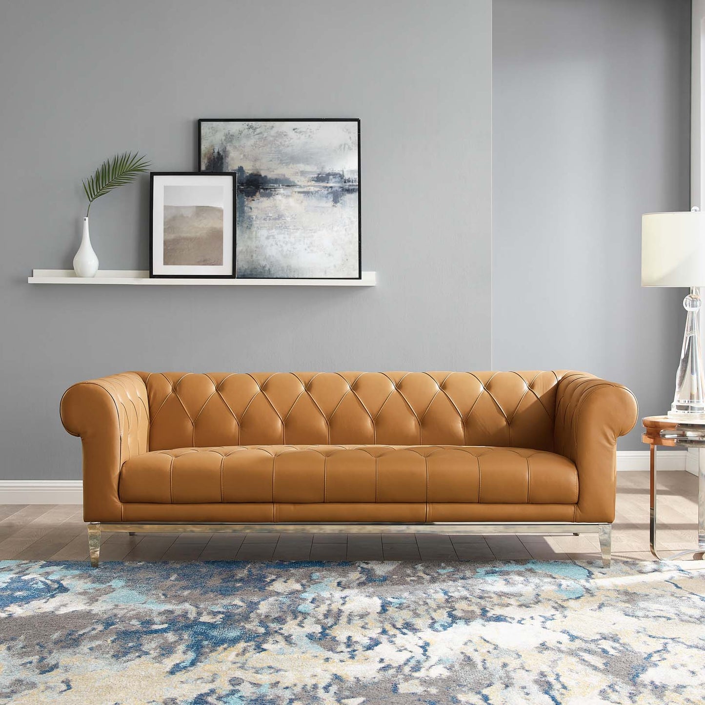 Modway Idyll Tufted Button Upholstered Leather Chesterfield Sofa - EEI-3441 | Sofas | Modishstore - 7