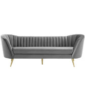 Modway Opportunity Vertical Channel Tufted Curved Performance Velvet S ...