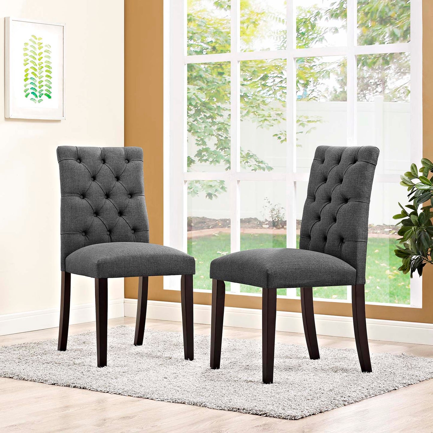 Modway Duchess Dining Chair Fabric Set of 2 - EEI-3474 | Dining Chairs | Modishstore - 6