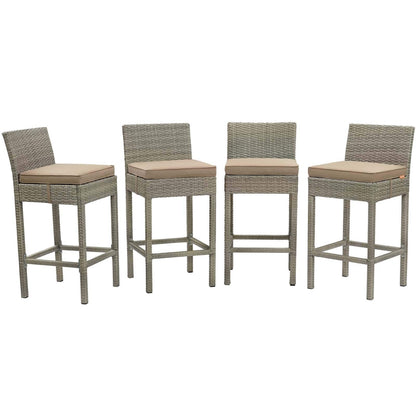 Modway Conduit Bar Stool Outdoor Patio Wicker Rattan Set of 4-EEI-3602 - EEI-3602 | Bar Stools | Modishstore - 6