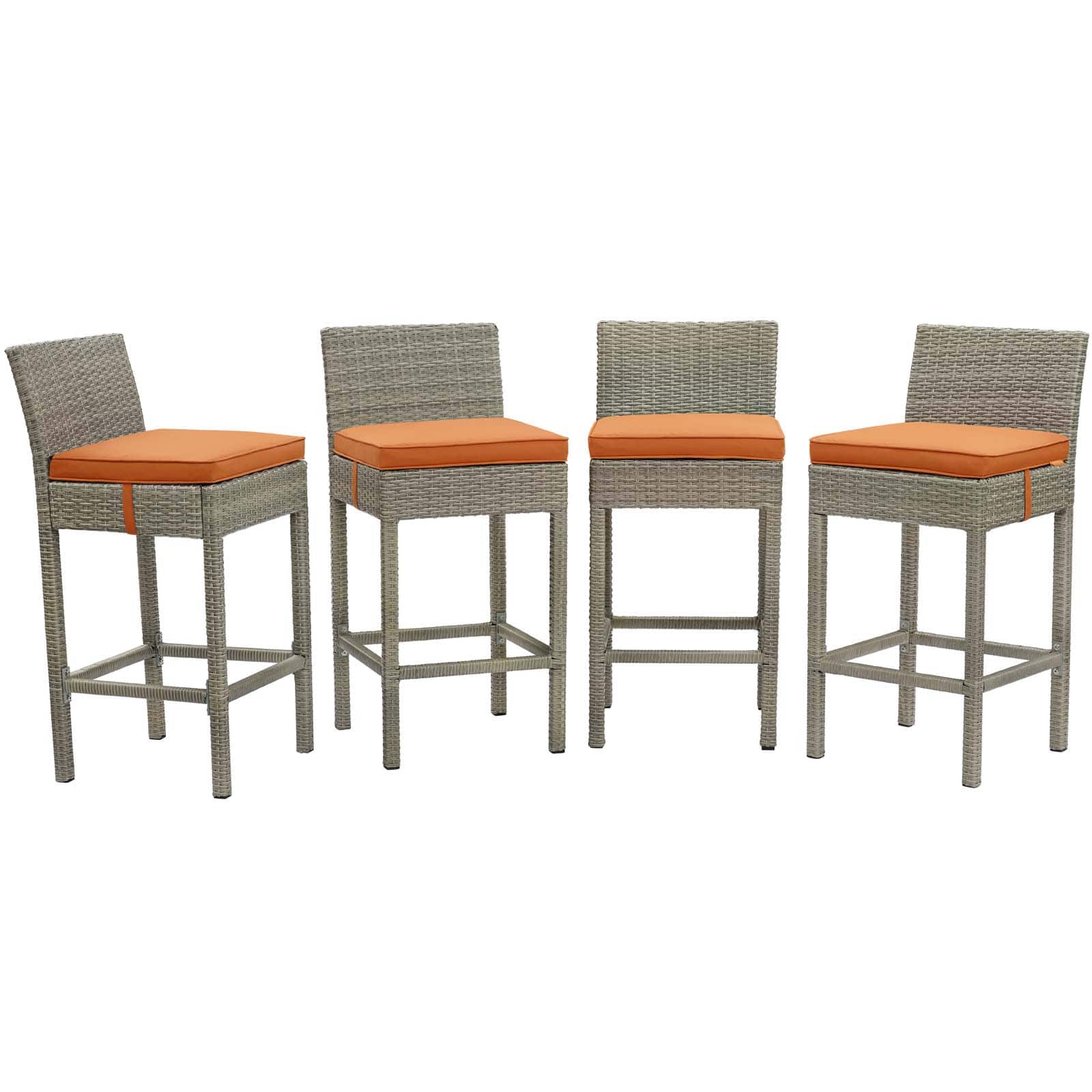 Modway Conduit Bar Stool Outdoor Patio Wicker Rattan Set of 4-EEI-3602 | Bar Stools | Modishstore-36