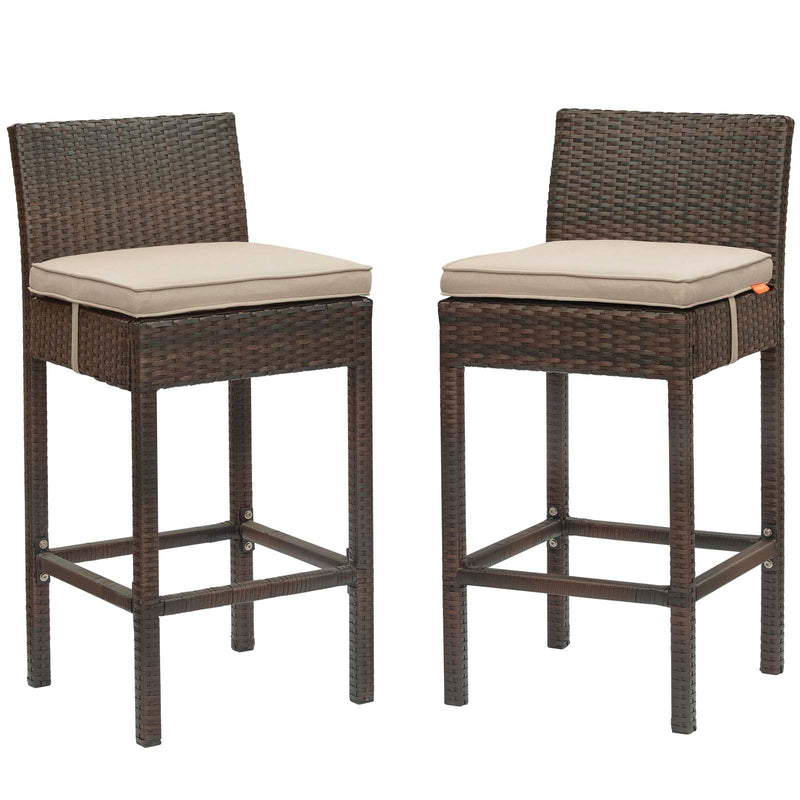 Modway Conduit Bar Stool Outdoor Patio Wicker Rattan Set of 2 - EEI-3603 | Bar Stools | Modishstore - 5