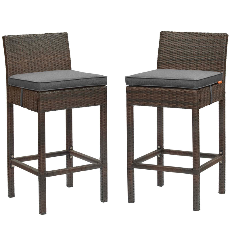 Modway Conduit Bar Stool Outdoor Patio Wicker Rattan Set of 2 - EEI-3603 | Bar Stools | Modishstore - 6