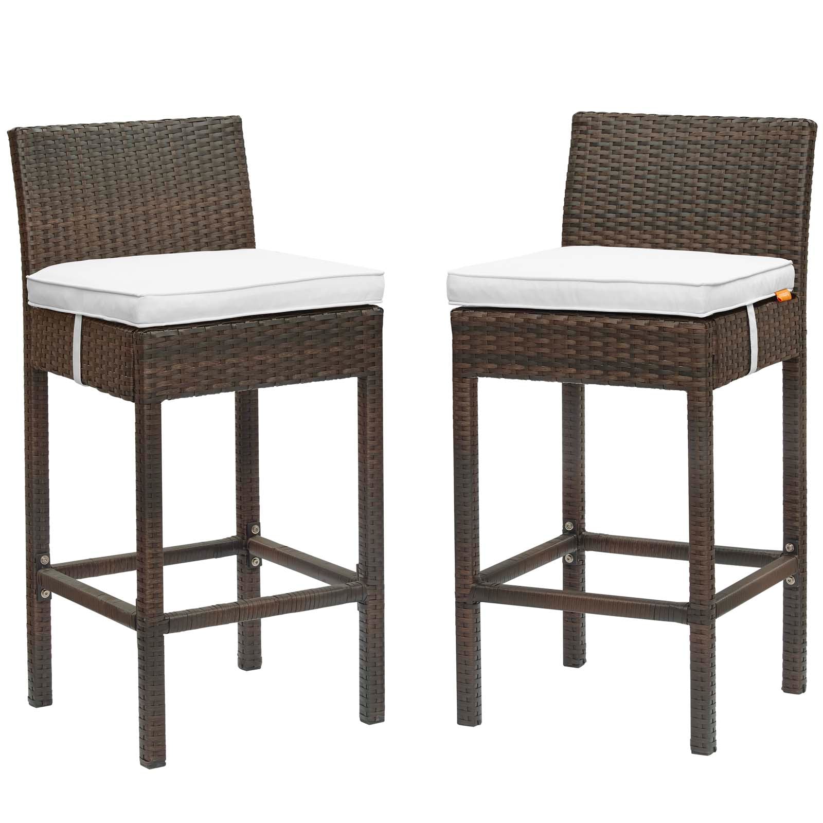 Modway Conduit Bar Stool Outdoor Patio Wicker Rattan Set of 2 - EEI-3603 | Bar Stools | Modishstore - 50