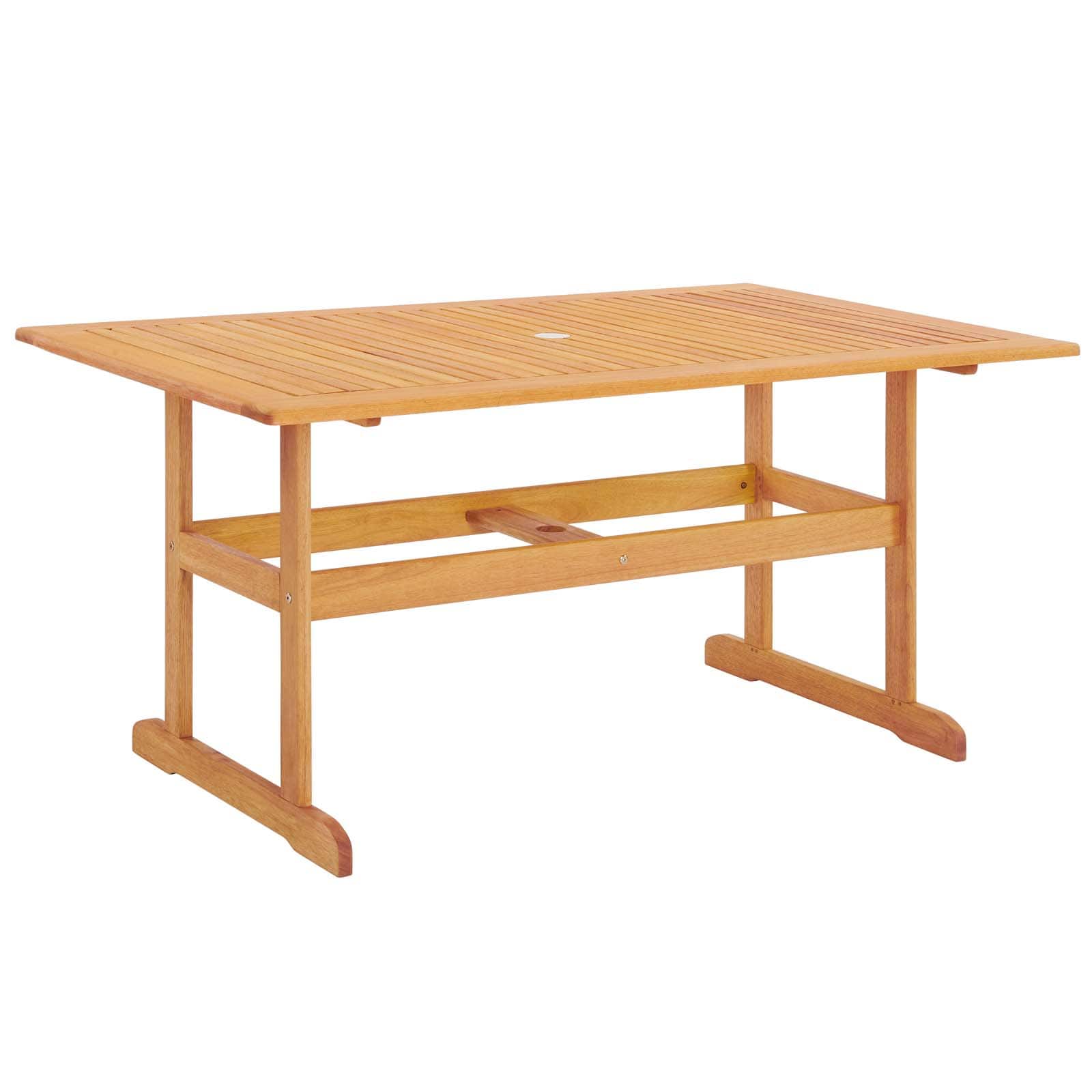 Modway Hatteras 59" Rectangle Outdoor Patio Eucalyptus Wood Dining Table - EEI-3675 | Dining Tables | Modishstore - 3