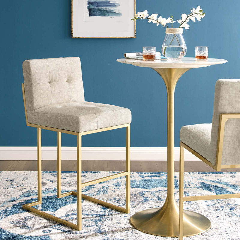 Modway Privy Gold Stainless Steel Upholstered Fabric Bar Stool - EEI-3855 | Bar Stools | Modishstore - 9