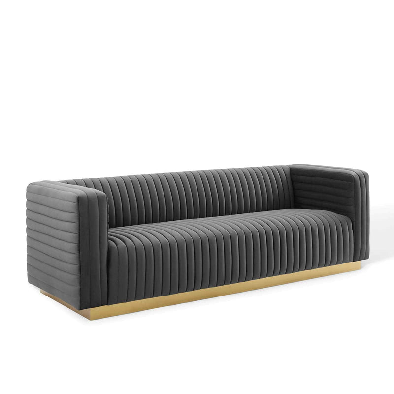 Modway Charisma Channel Tufted Performance Velvet Living Room Sofa - EEI-3886 | Sofas | Modishstore - 1