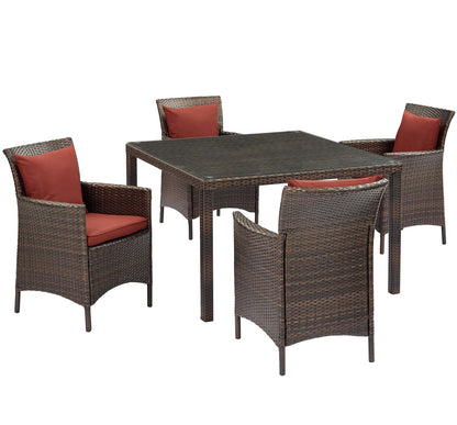 Modway Conduit 5 Piece Outdoor Patio Wicker Rattan Set - EEI-3893 | Outdoor Sofas, Loveseats & Sectionals | Modishstore - 8