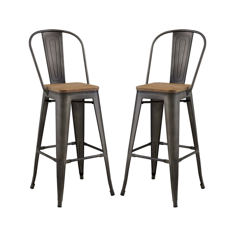 Promenade Bar Stool Metal Set of 2 By Modway - EEI-3899 | Bar Stools | Modishstore - 2