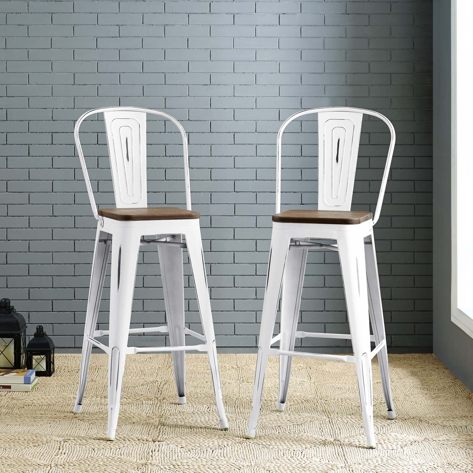 Promenade Bar Stool Metal Set of 2 By Modway - EEI-3899 | Bar Stools | Modishstore - 6