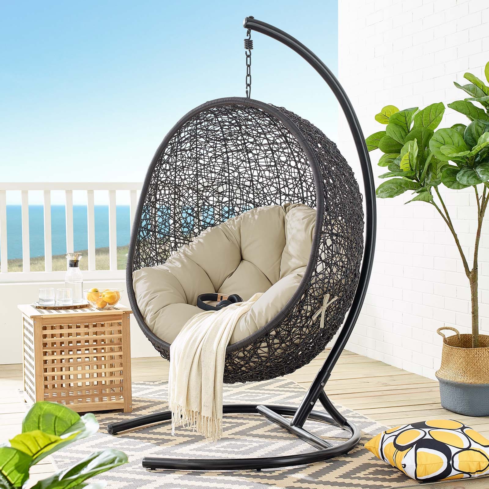 Modway Encase Sunbrella Swing Outdoor Patio Lounge Chair - EEI-3943 ...