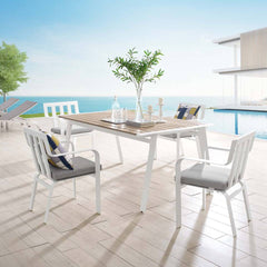 Modway Baxley 5 Piece Outdoor Patio Aluminum Dining Set - EEI-3964