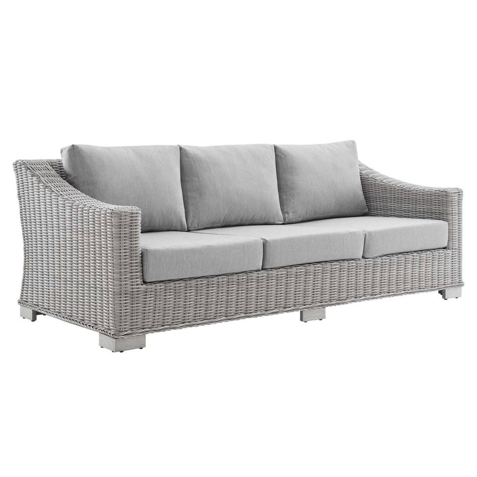 Modway Conway Sunbrella® Outdoor Patio Wicker Rattan Sofa - EEI-3974 | Outdoor Sofas, Loveseats & Sectionals | Modishstore - 1