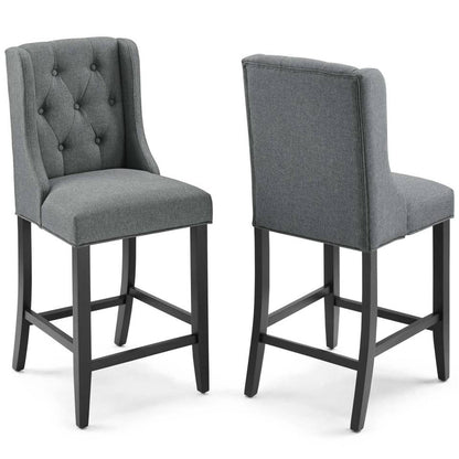 Modway Baronet Counter Bar Stool Upholstered Fabric Set of 2 - EEI-4020 | Bar Stools | Modishstore - 9