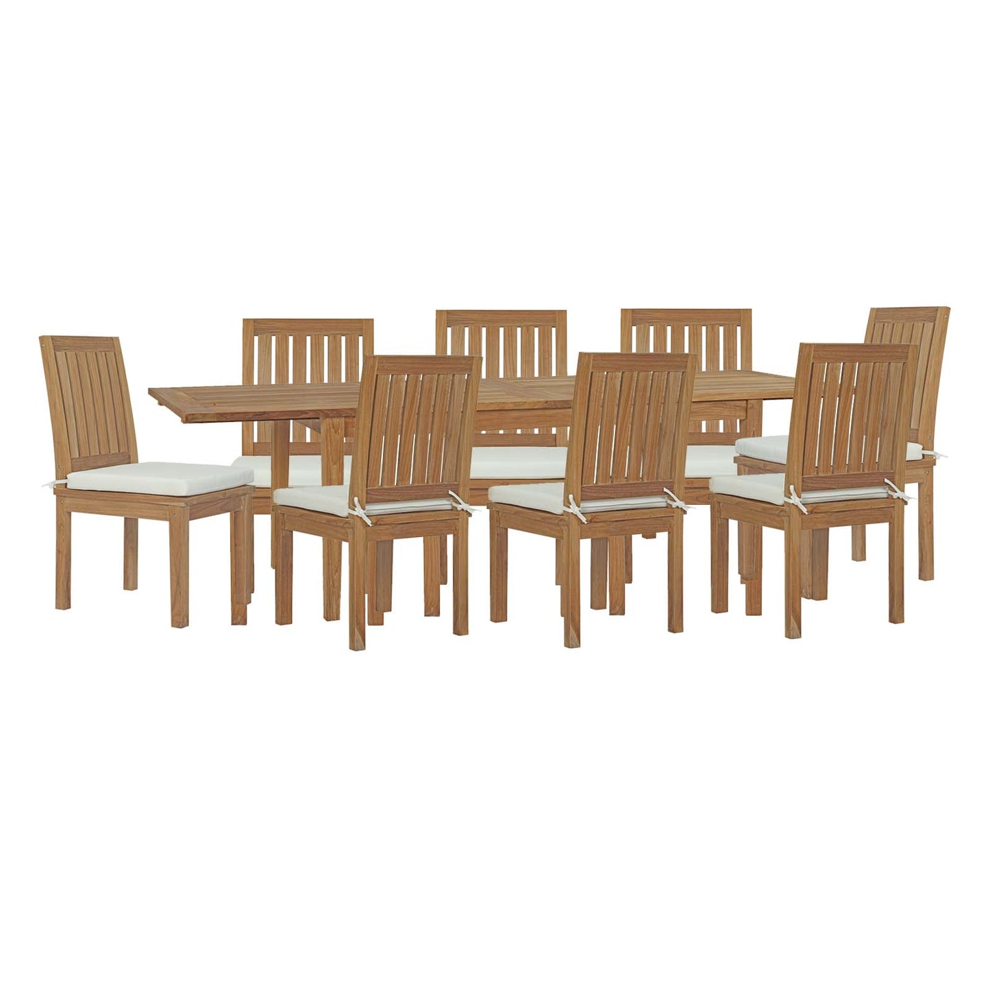 Modway Marina 9 Piece Outdoor Patio Teak Dining Set | Outdoor Dining Sets | Modishstore-2