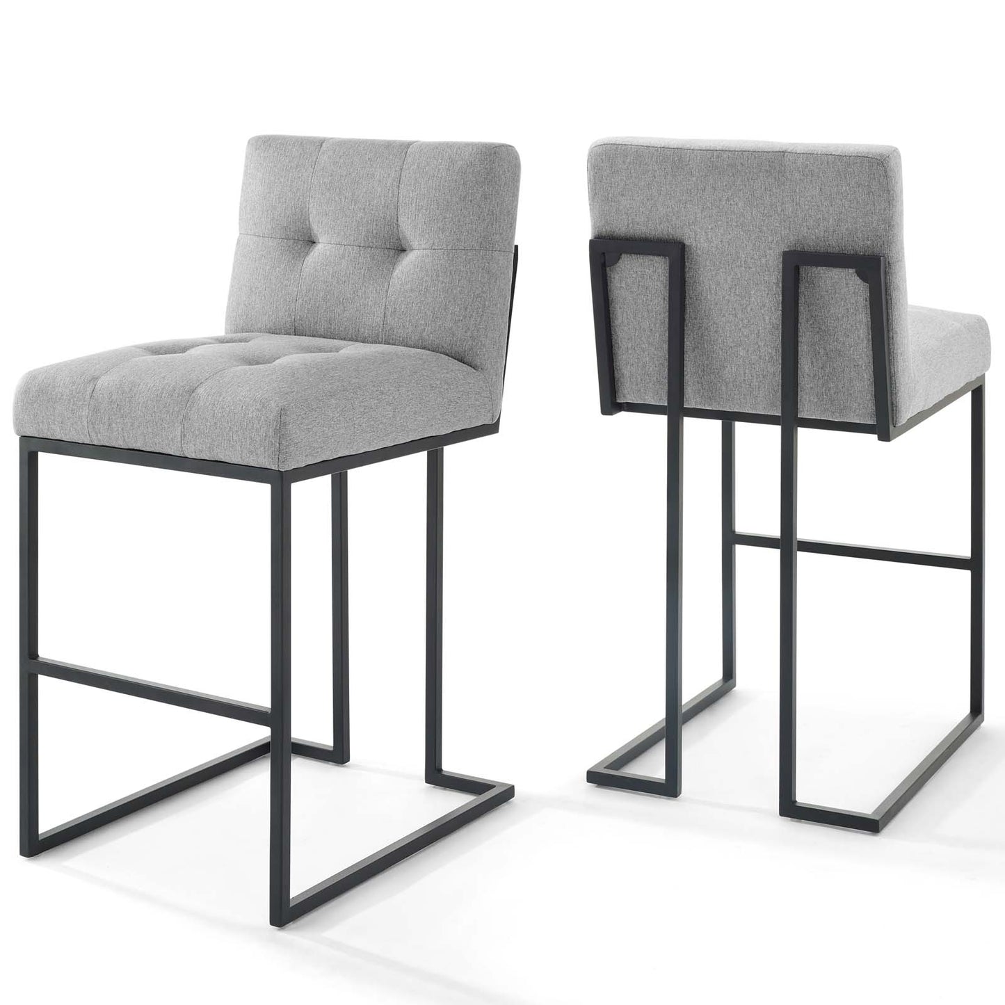 Privy Black Stainless Steel Upholstered Fabric Bar Stool Set of 2 By Modway - EEI-4159 | Bar Stools | Modishstore - 2