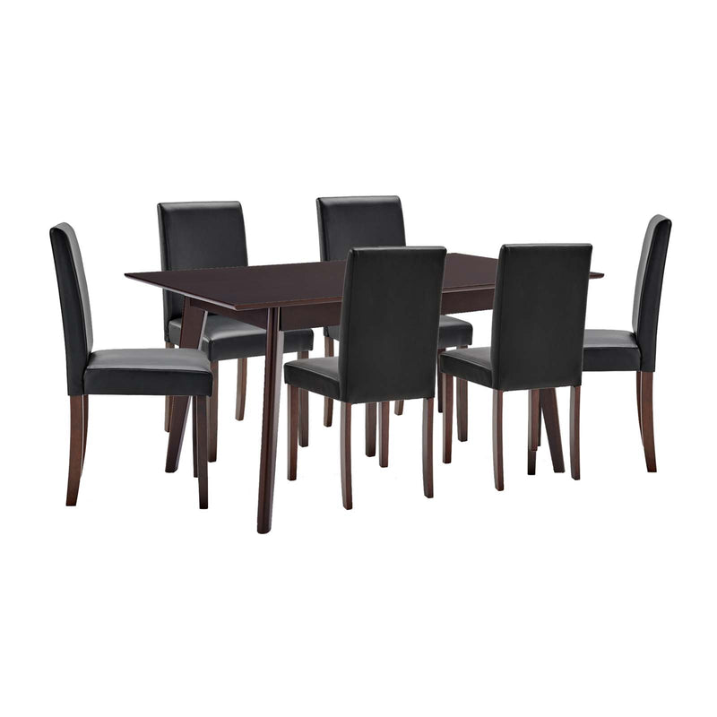 Prosper 7 Piece Faux Leather Dining Set By Modway - EEI-4182 | Dining Sets | Modishstore - 1