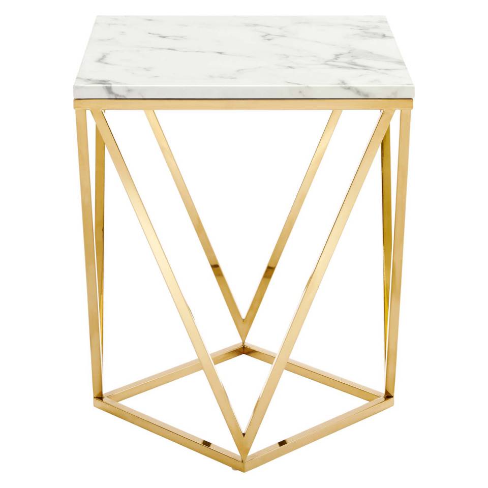 Modway Vertex Gold Metal Stainless Steel End Table - EEI-4206 | End Tables | Modishstore - 6