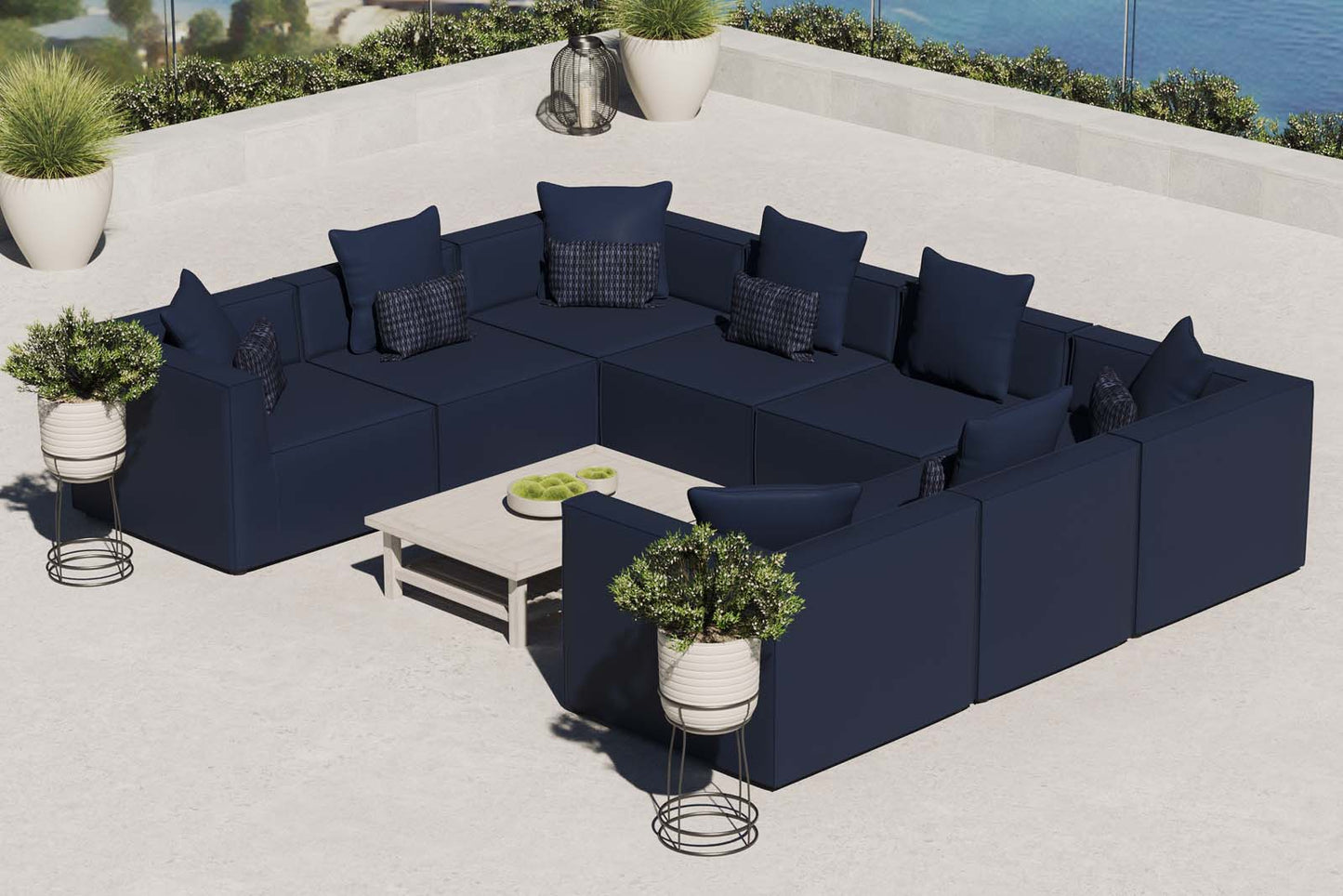 Modway Saybrook Outdoor Patio Upholstered 8-Piece Sectional Sofa - EEI-4388 | Modishstore - 10