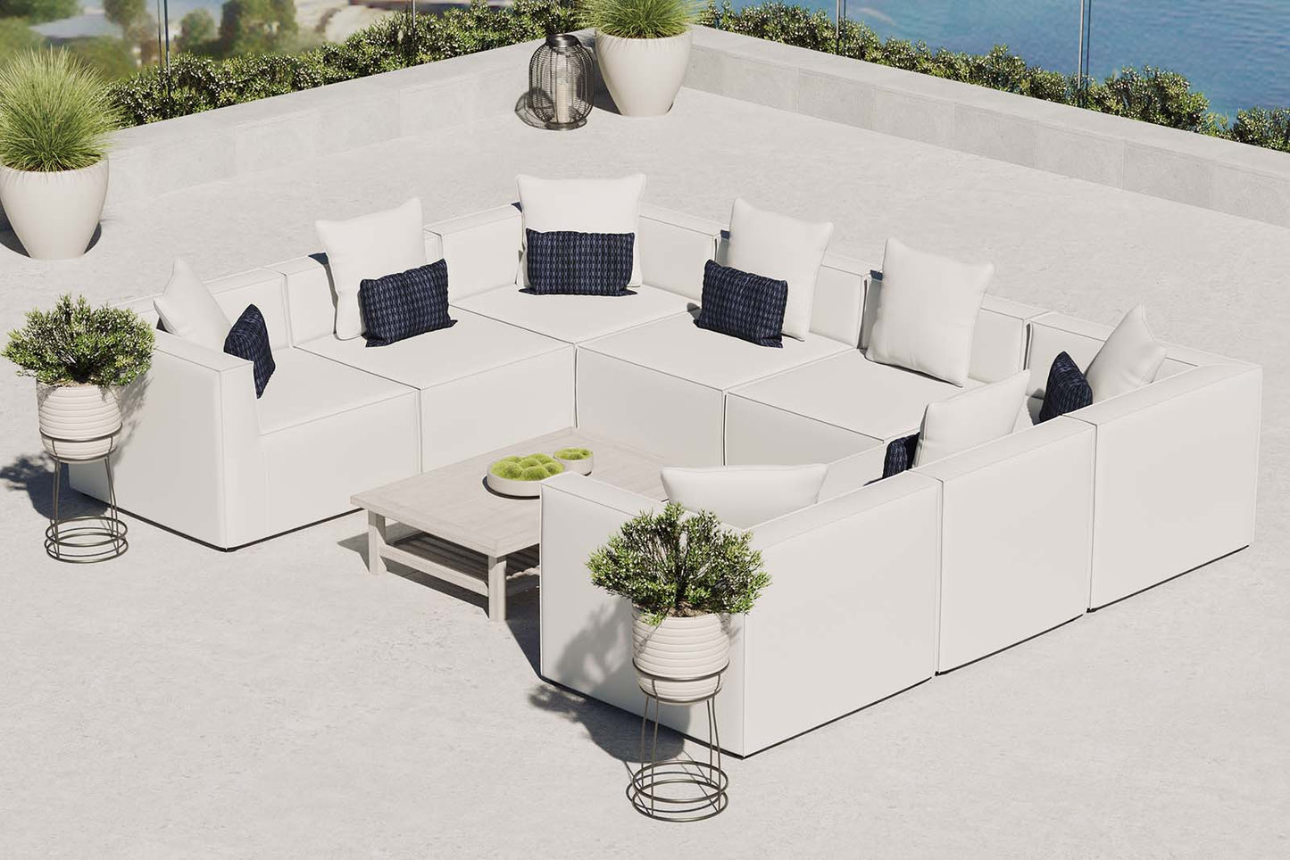 Modway Saybrook Outdoor Patio Upholstered 8-Piece Sectional Sofa - EEI-4388 | Modishstore - 11